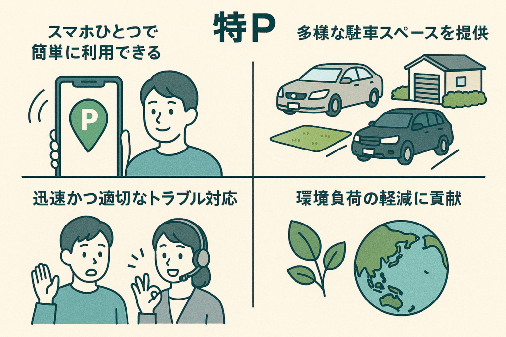 駐車場シェアリングサービス特P（とくぴー）の特徴