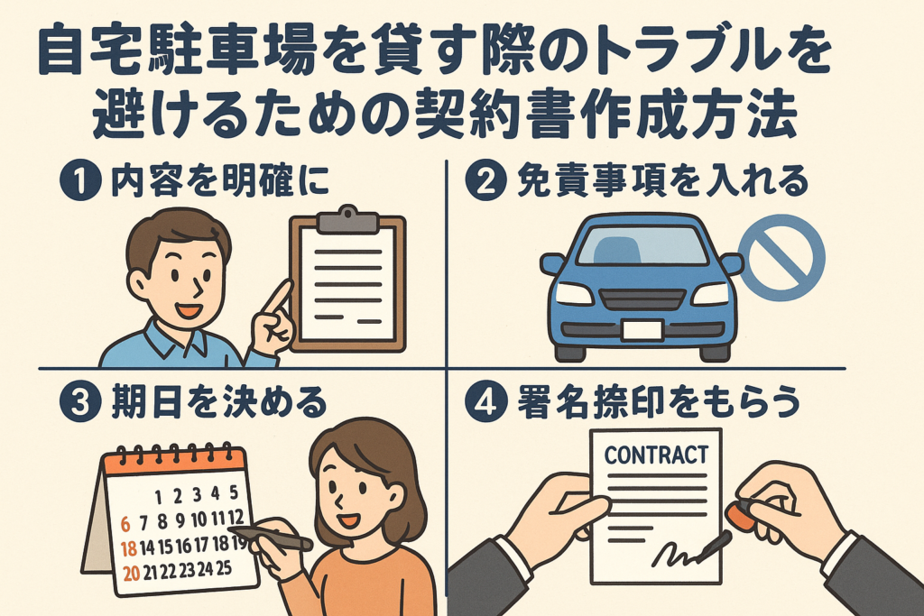 自宅駐車場を貸す際のトラブルを避けるための契約書作成方法