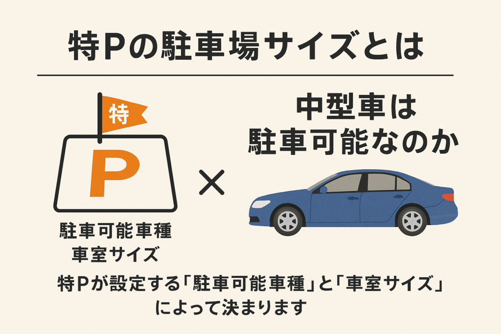 特Pの駐車場サイズとは？中型車は駐車可能なのか
