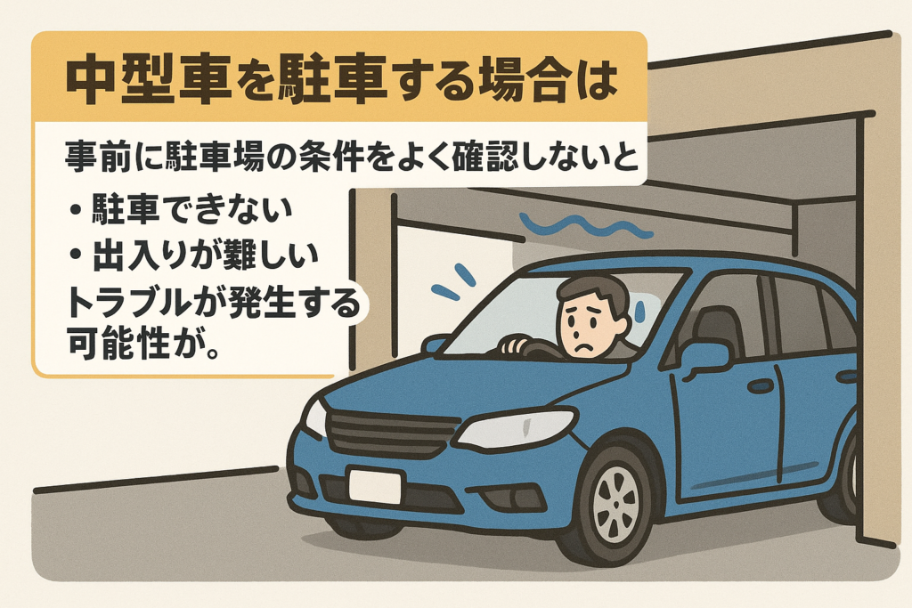 特Pで中型車を停める際の注意点と確認方法