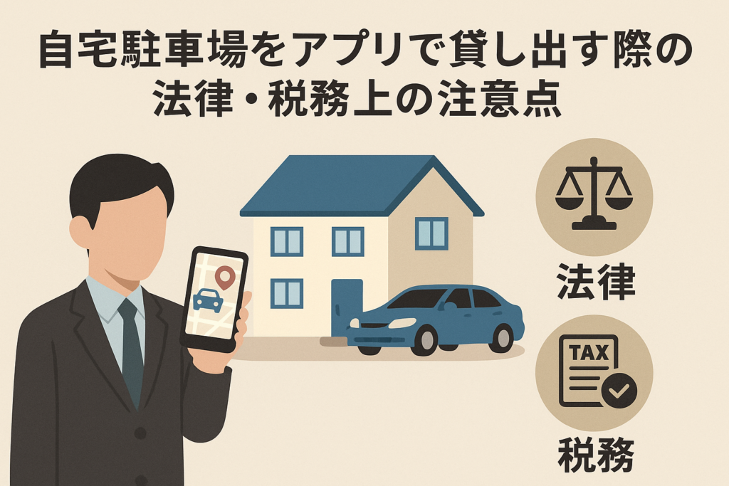 自宅駐車場をアプリで貸し出す際の法律と税務上の注意点
