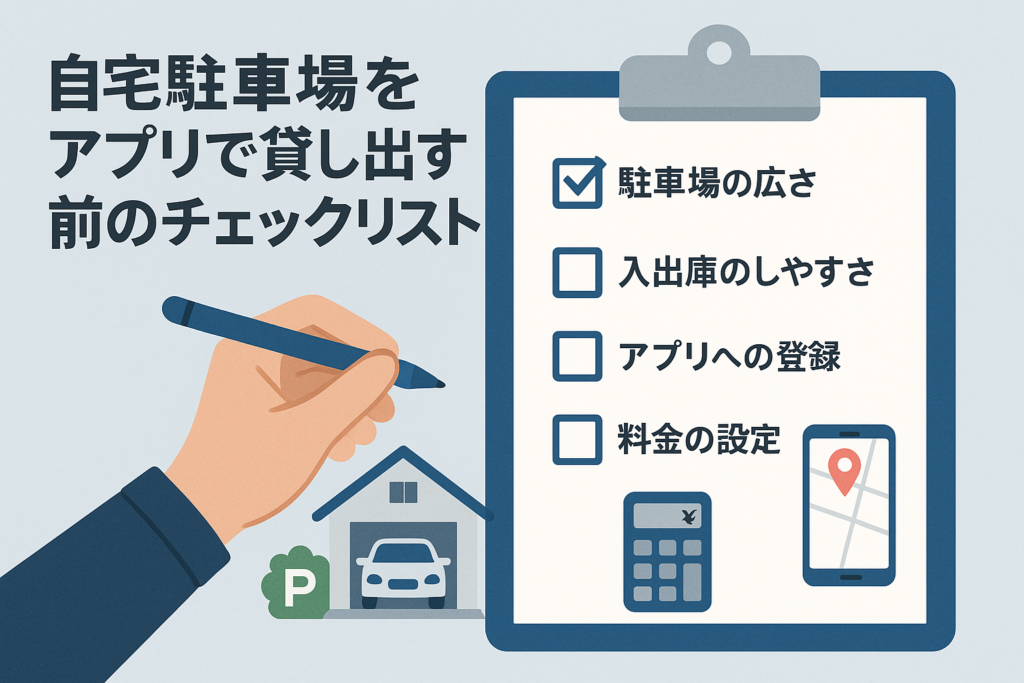 自宅駐車場をアプリで貸し出す前のチェックリスト