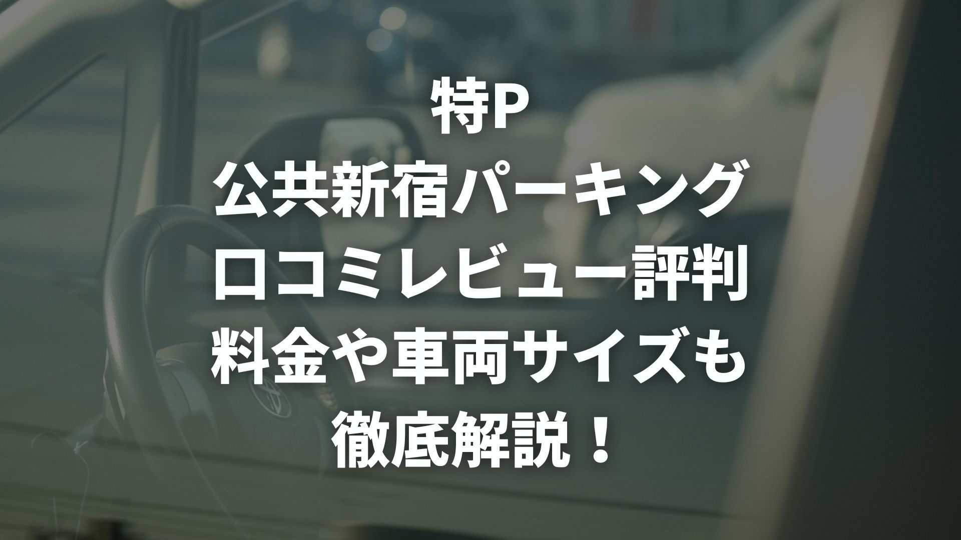 特P公共新宿パーキングの口コミレビュー評判は？料金や車両サイズも解説！