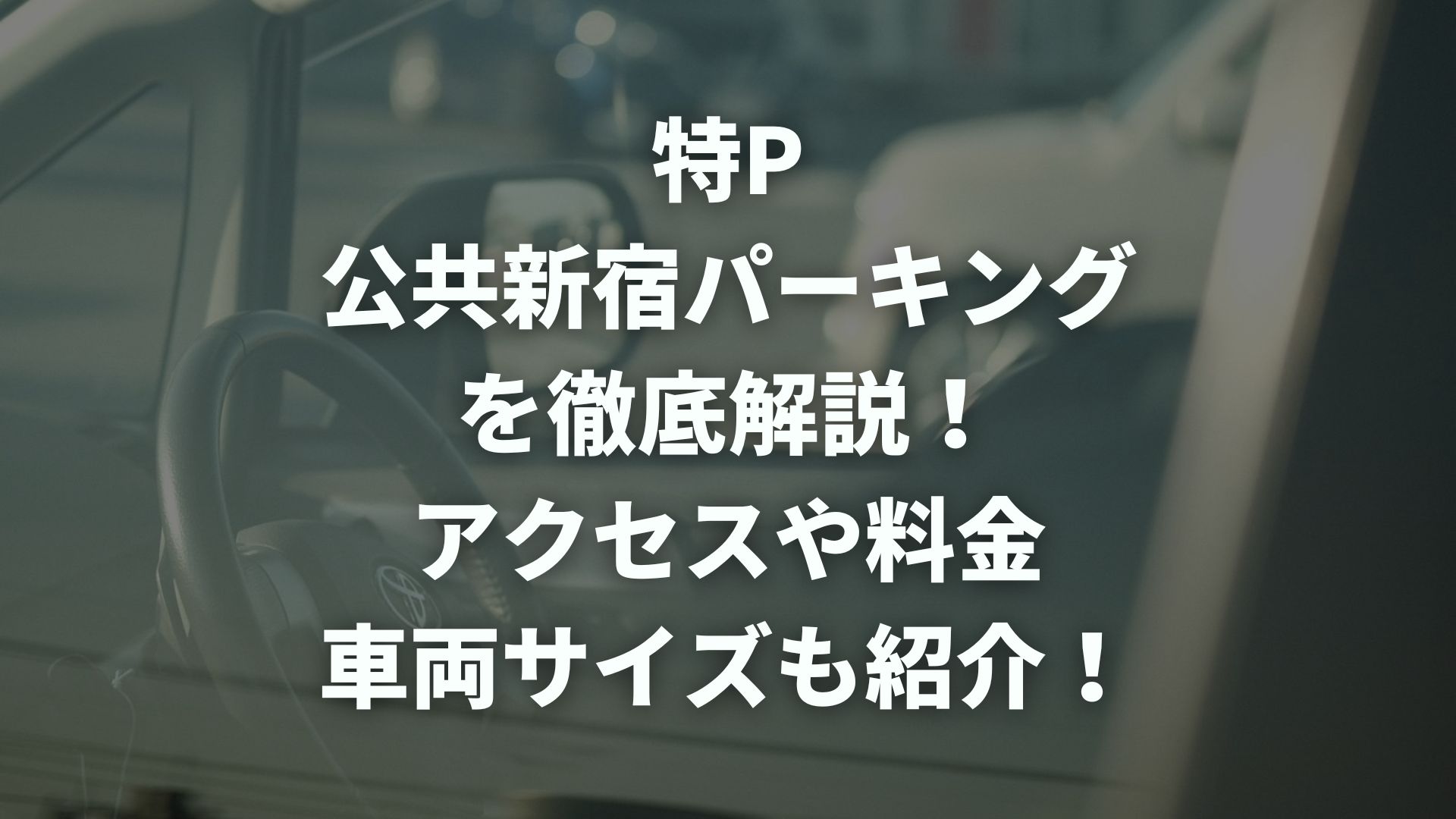特P 公共新宿パーキングを徹底解説！アクセスや料金、車両サイズも紹介！